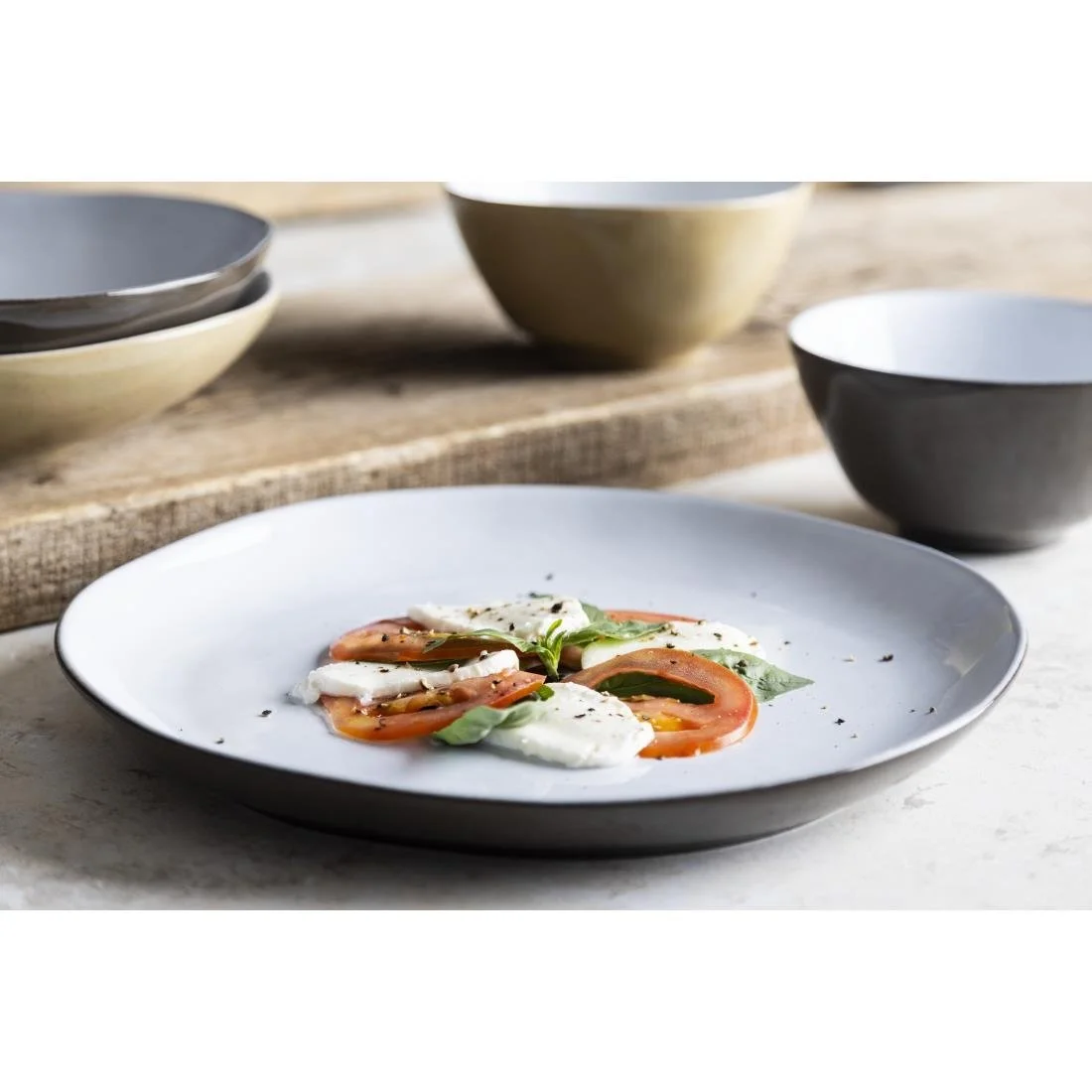 Olympia Raw Recycled Clay Coupe Plates Charcoal 260mm (6 Pack) - Image 11