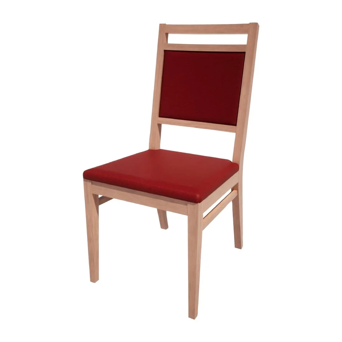 Bolero Bespoke Bia A Side Chair in Red/Beech