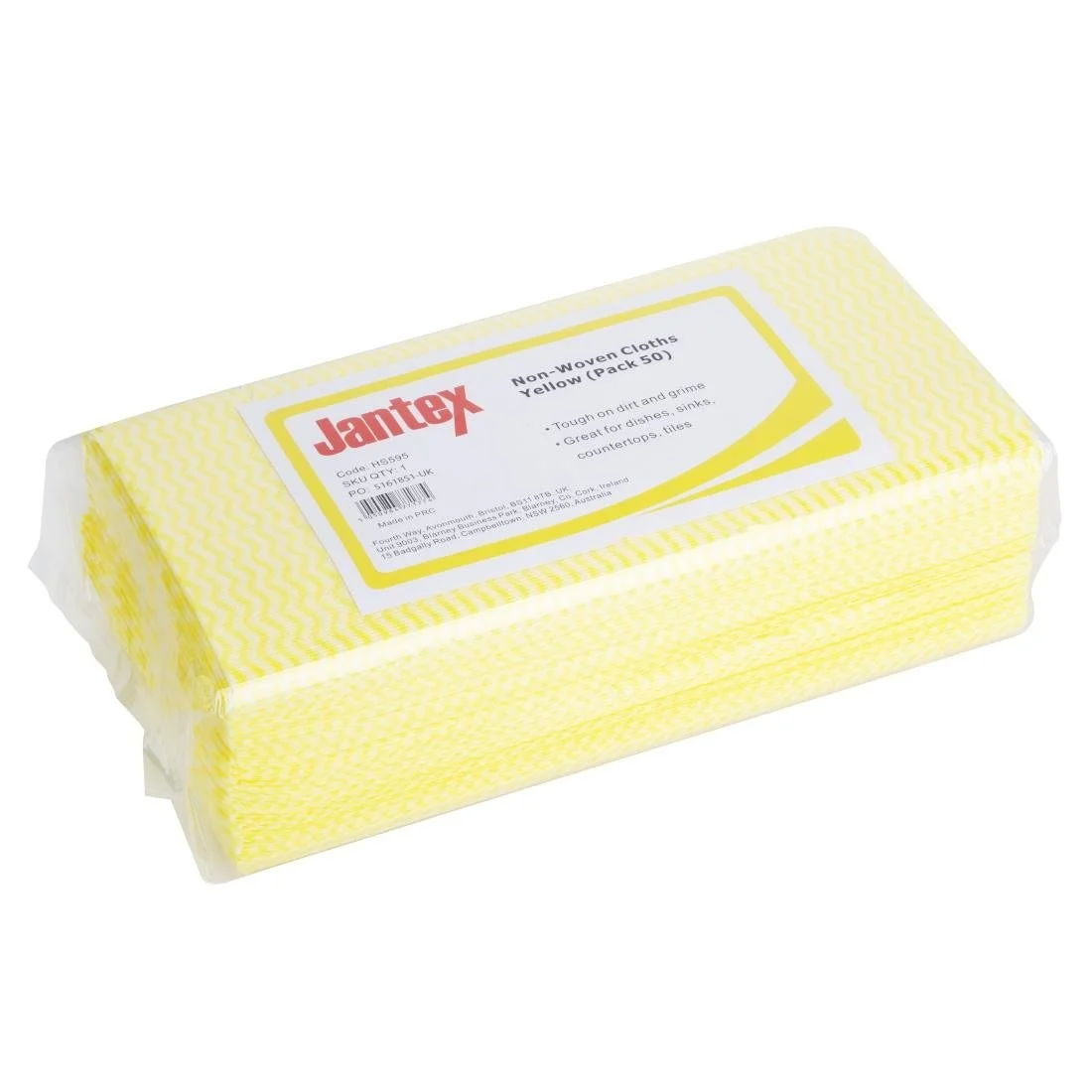 Jantex Non-Woven Cloths Yellow (50 Pack) - Image 1