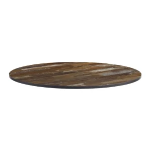 Extrema Round Planked Vintage Wood Table Top 600mm