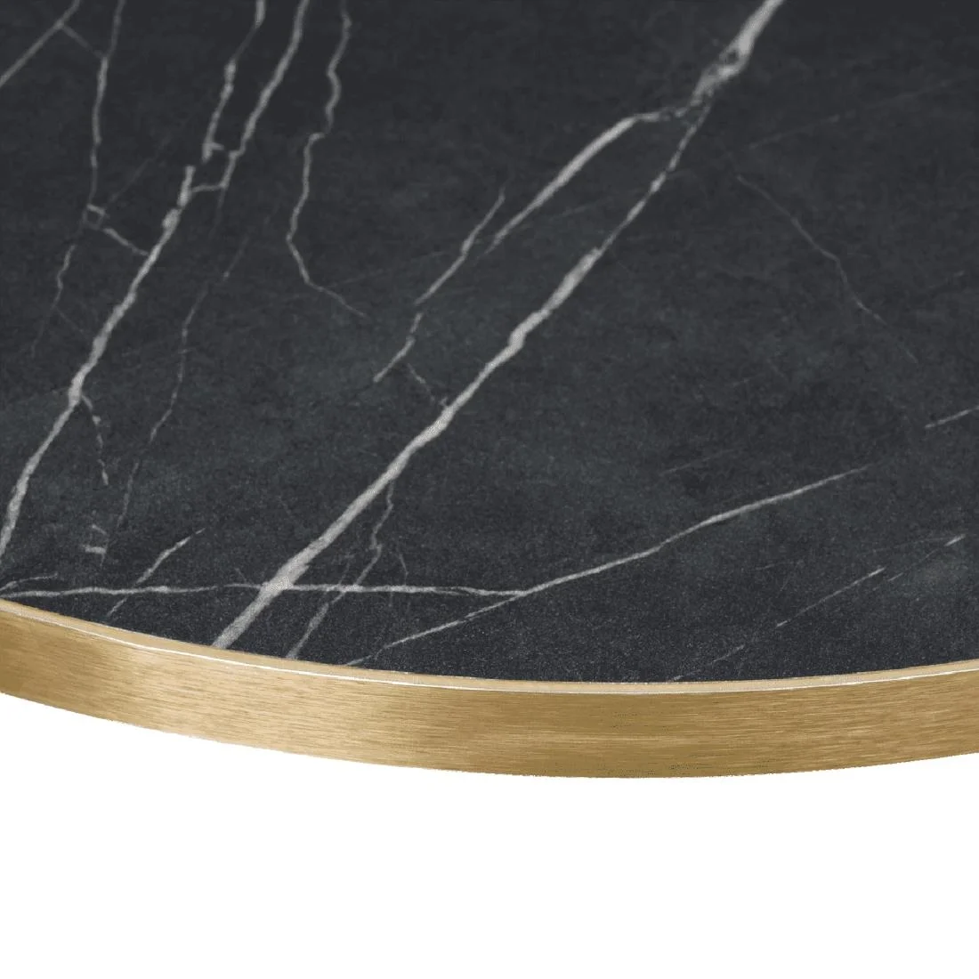Omega Round Laminate Table Top Black Marble 600mm - Image 2