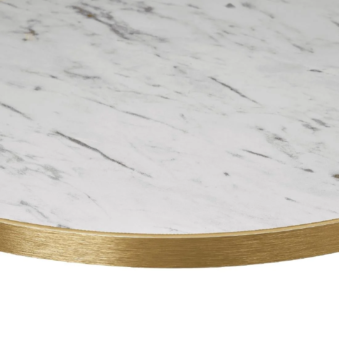 Omega Round Laminate Table Top White Carrara Marble 700mm - Image 3