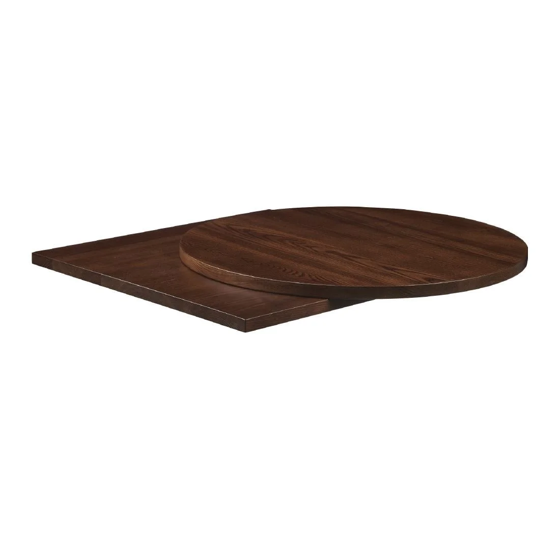 Solid Ash Dark Walnut Round Table Top 900mm - Image 2