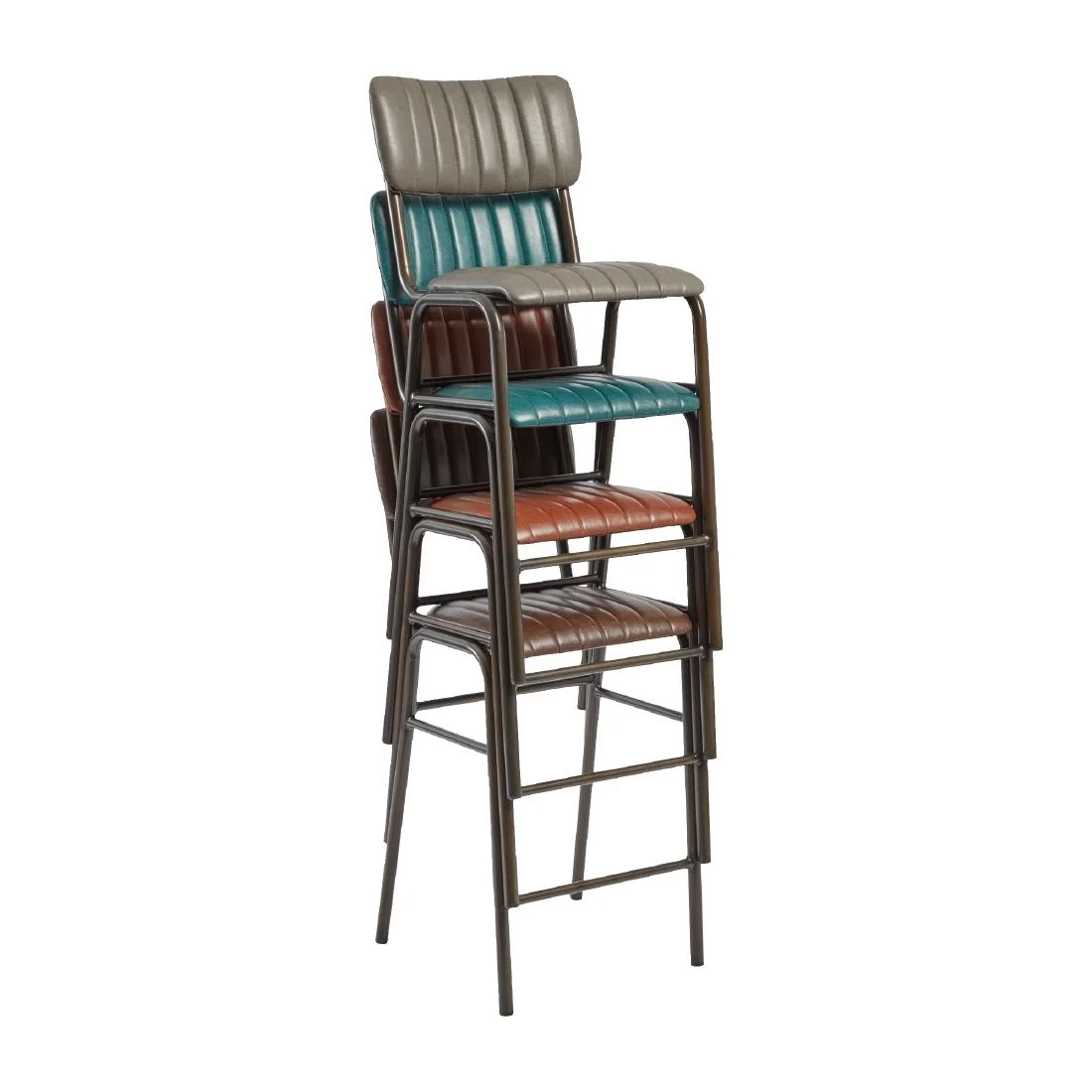 Tavo Stacking Mid Bar Stool Vintage Black (Pack of 2) - Image 2
