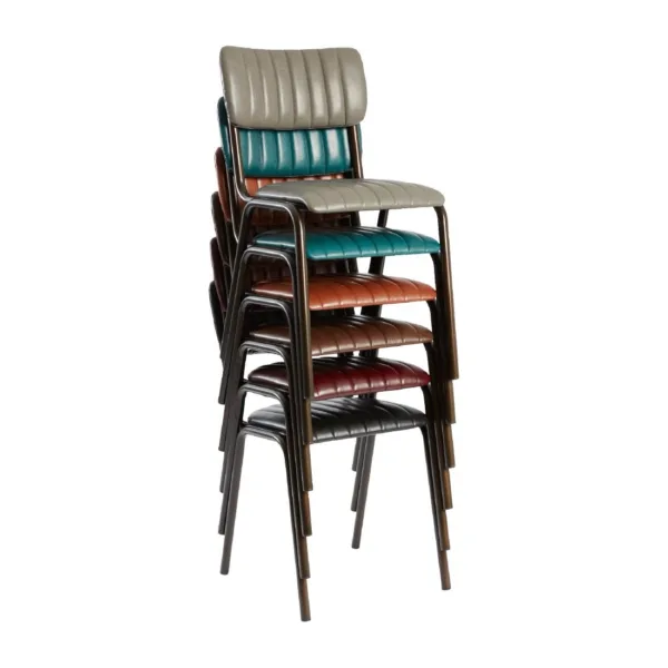 Tavo Stacking Side Chair Vintage Black (Pack of 2)