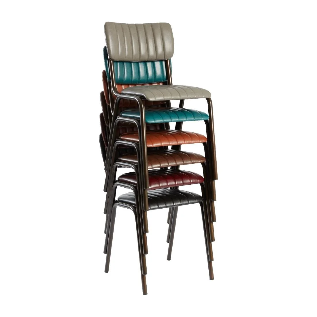 Tavo Stacking Side Chair Vintage Dark Grey (Pack of 2) - Image 2