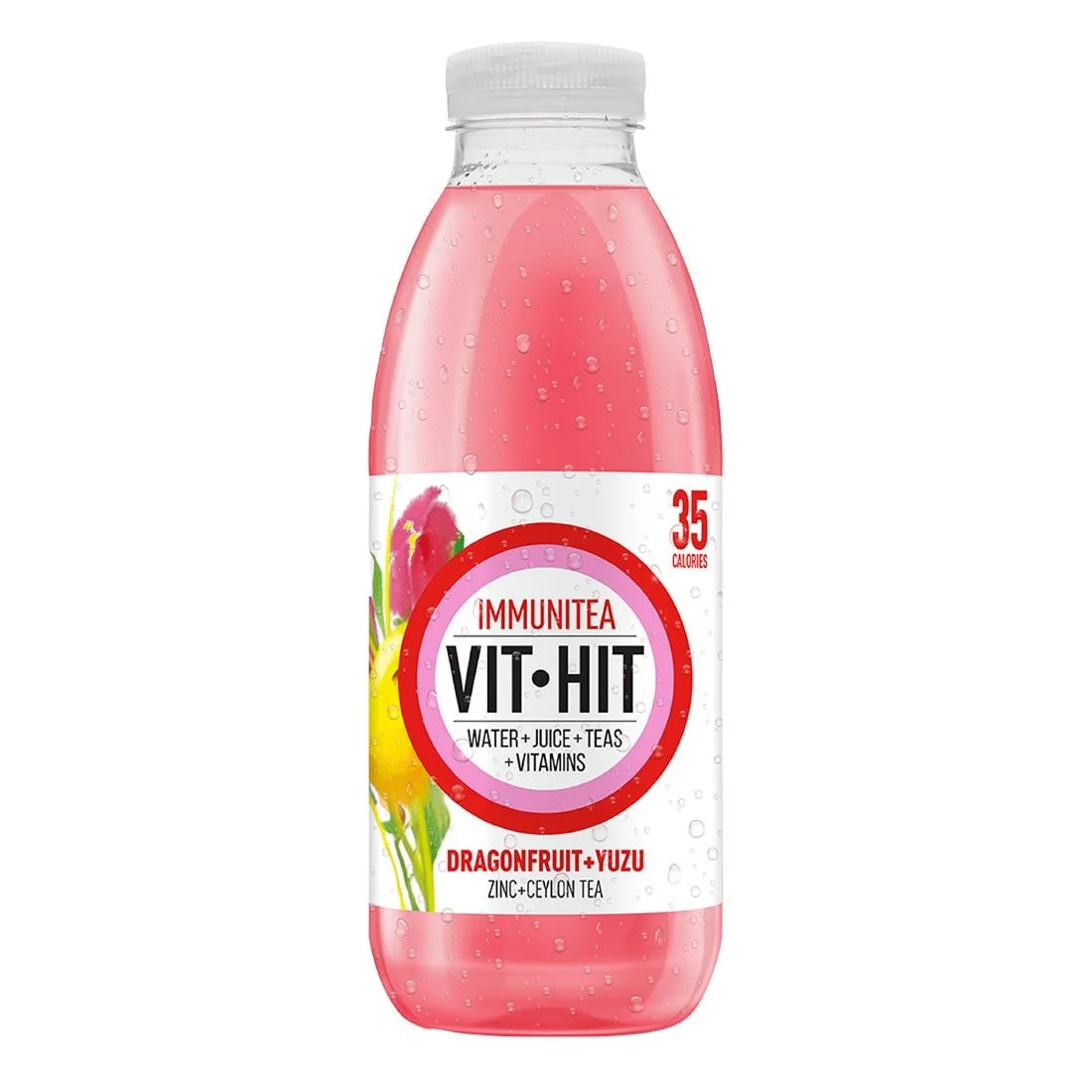 VITHIT Immunitea Dragonfruit & Yuzu Vitamin Water 500ml (12 Pack)