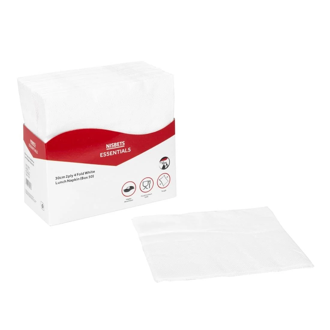 Nisbets Essentials 2ply 4-Fold White Lunch Napkins (50 Pack) - Image 6