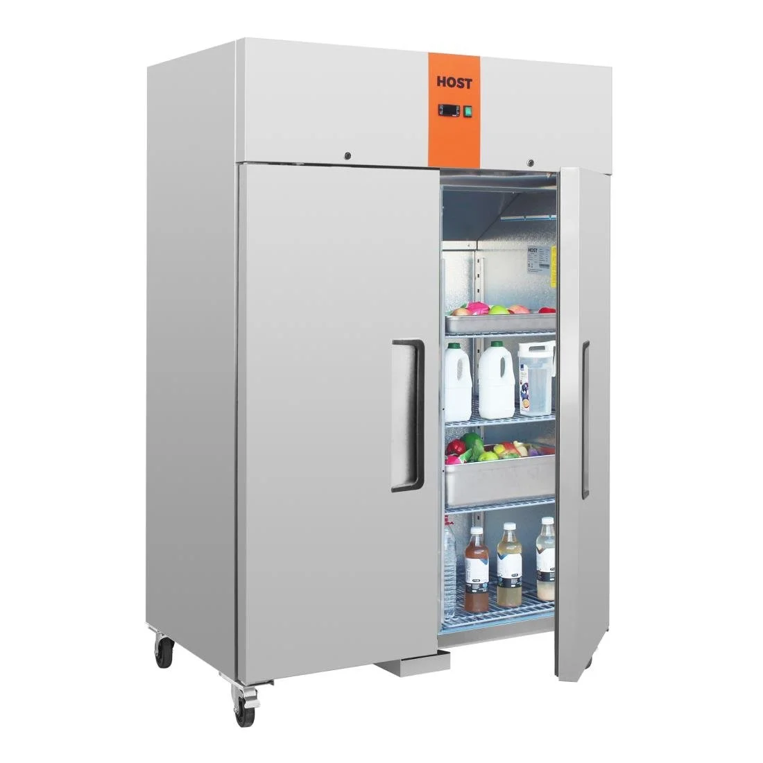 HOST Commercial Double Door Upright Fridge Stainless Steel 1200Ltr HOST1015UR - Image 4