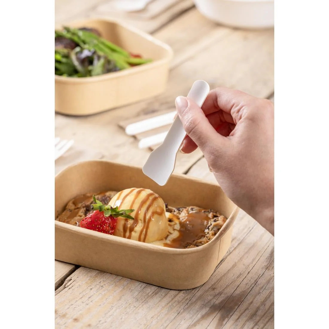 Fiesta Compostable Paper Ice Cream Spoons 95mm (100 Pack) - Image 8