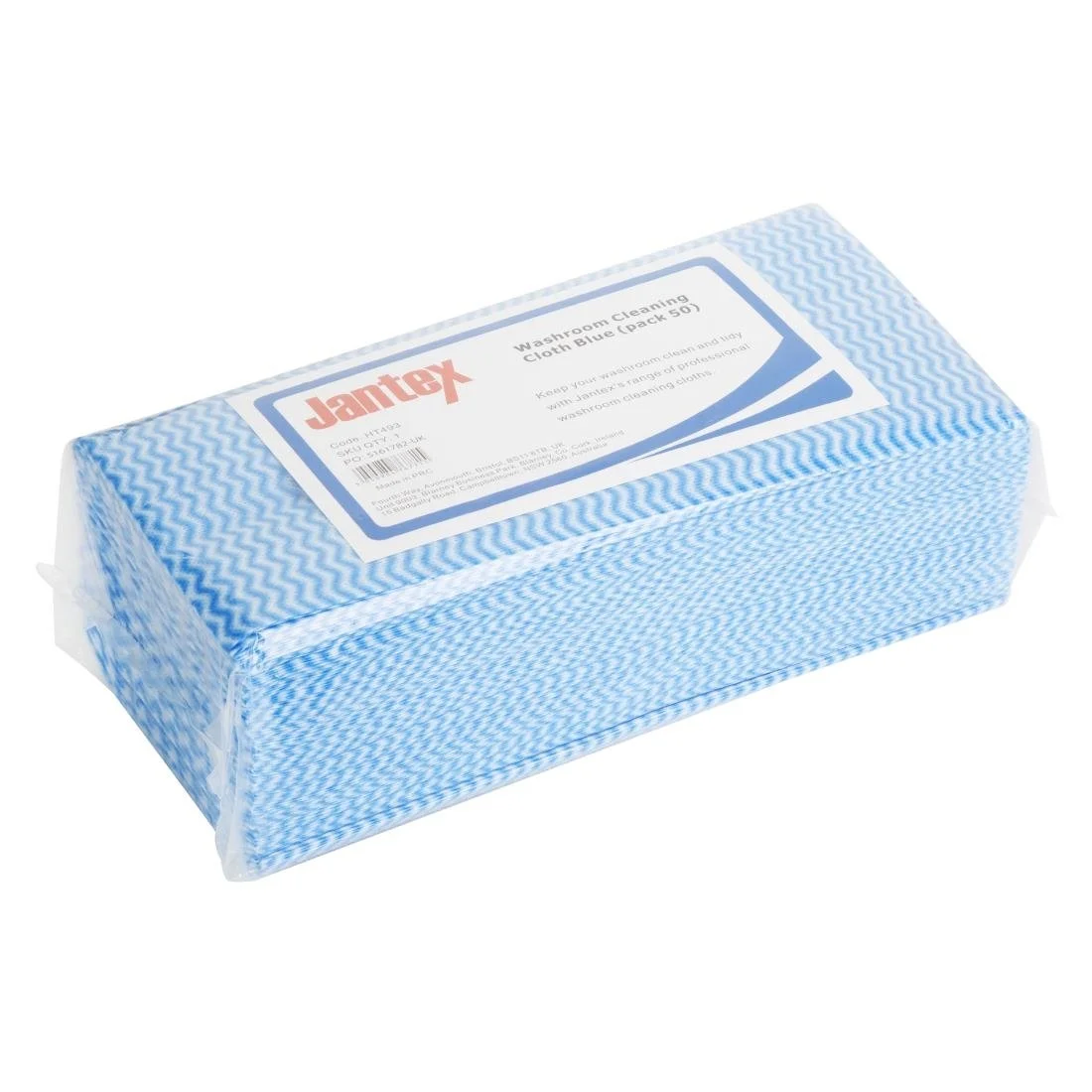 Jantex Washroom Cleaning Cloth Blue (50 Pack) - Image 1