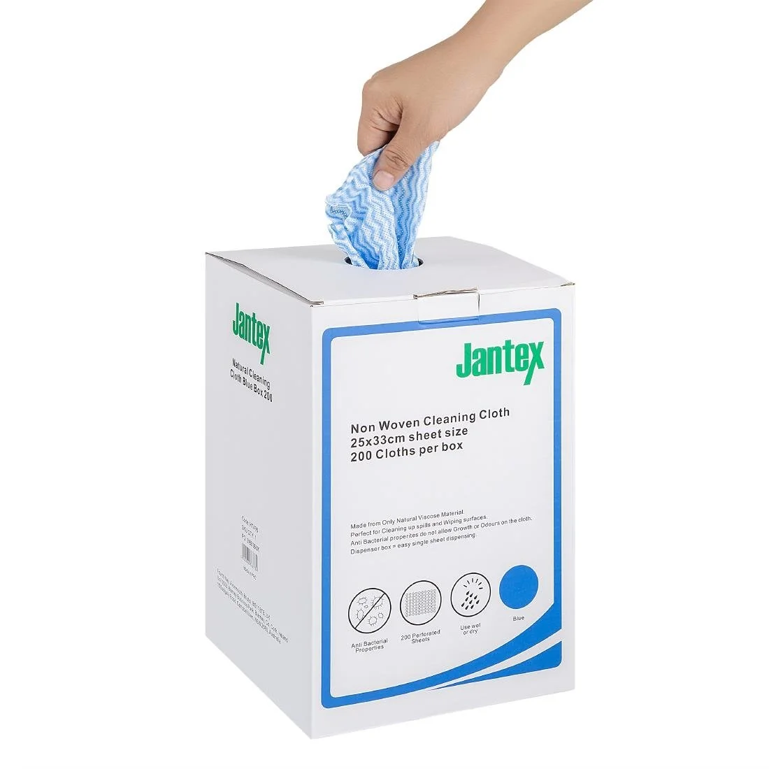 Jantex Green Compostable Cleaning Cloth Blue (200 Pack) - Image 4