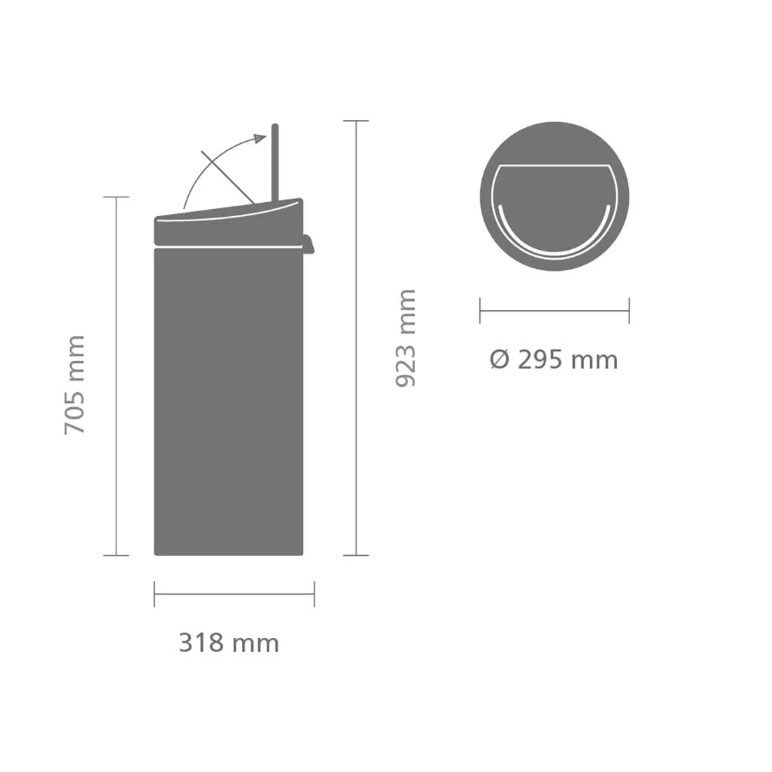 Brabantia Touch Bin Matt Steel 30Ltr - Image 5