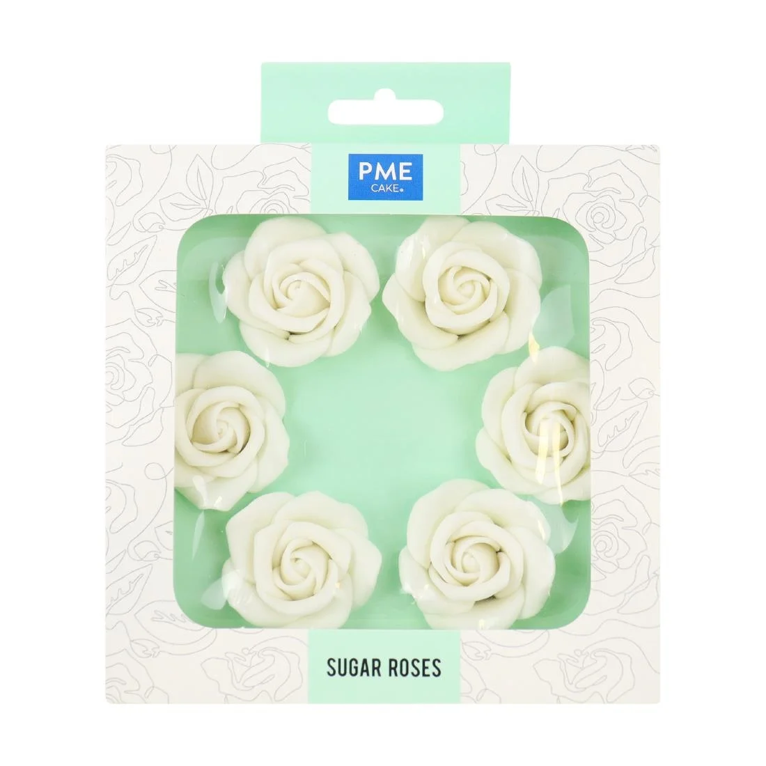 PME White Sugar Roses 45mm (6 Pack)