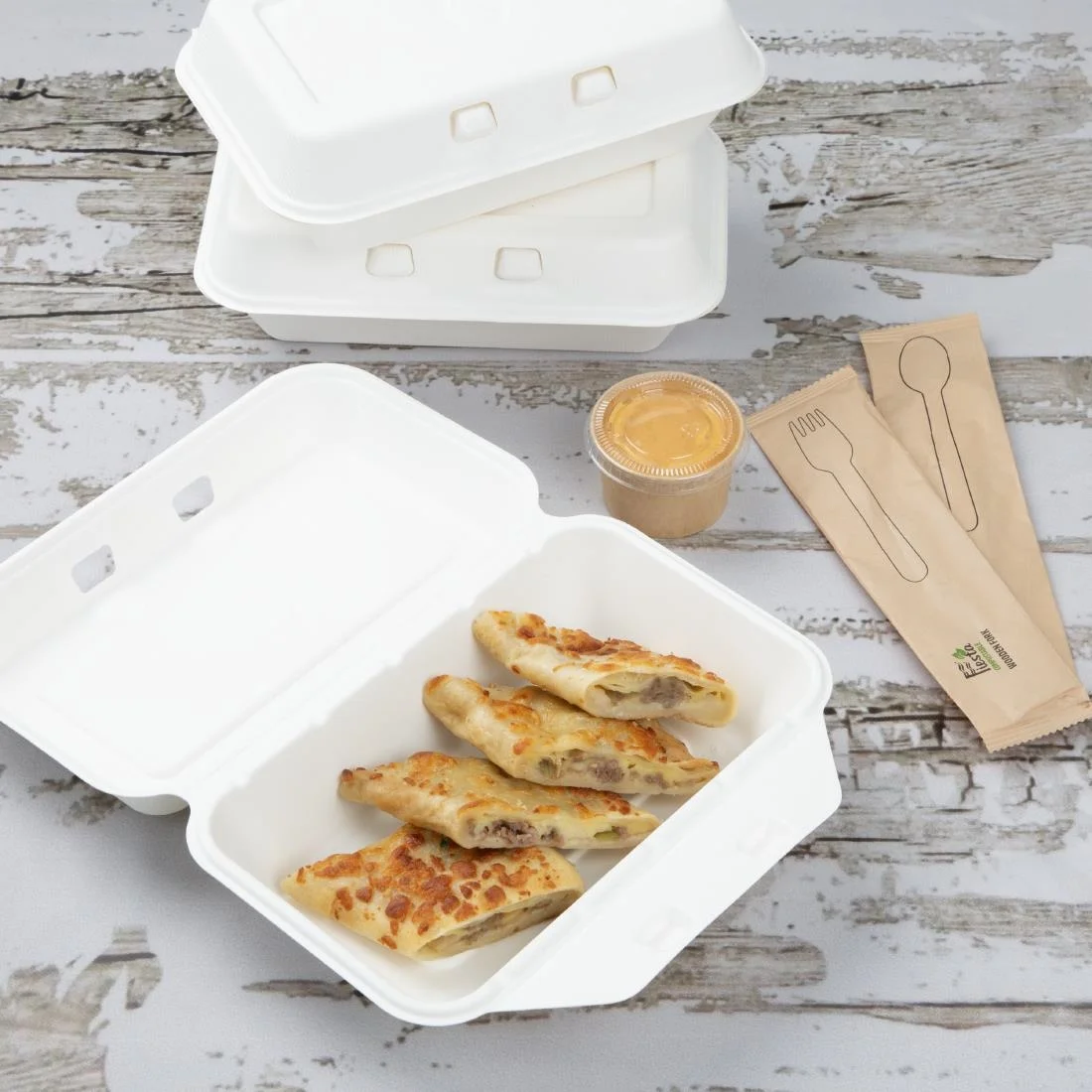 Fiesta Compostable Bagasse Food Containers 9x6" (200 Pack) - Image 5