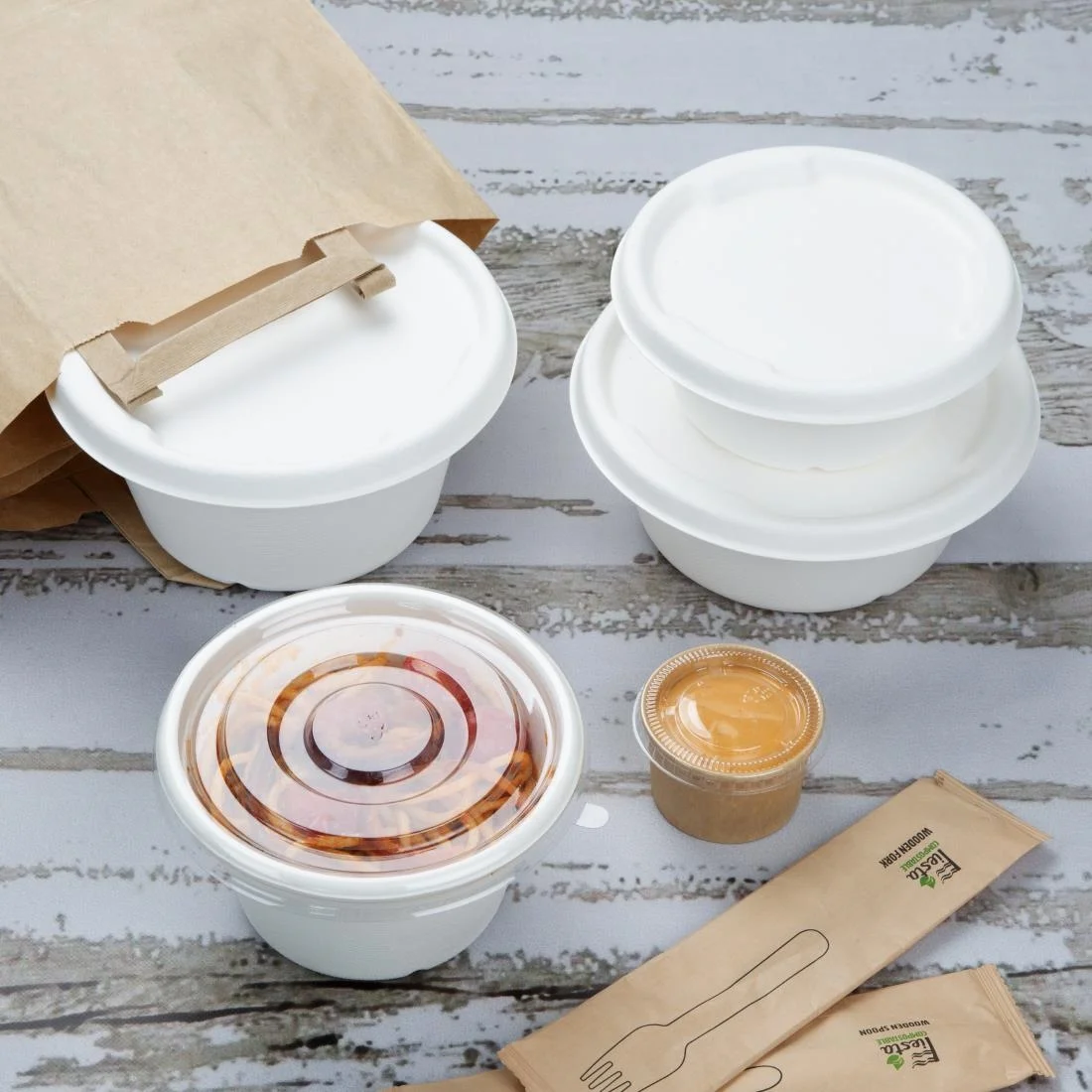 Fiesta Compostable Bagasse Lids for Bowl Bases (50 Pack) - Image 6