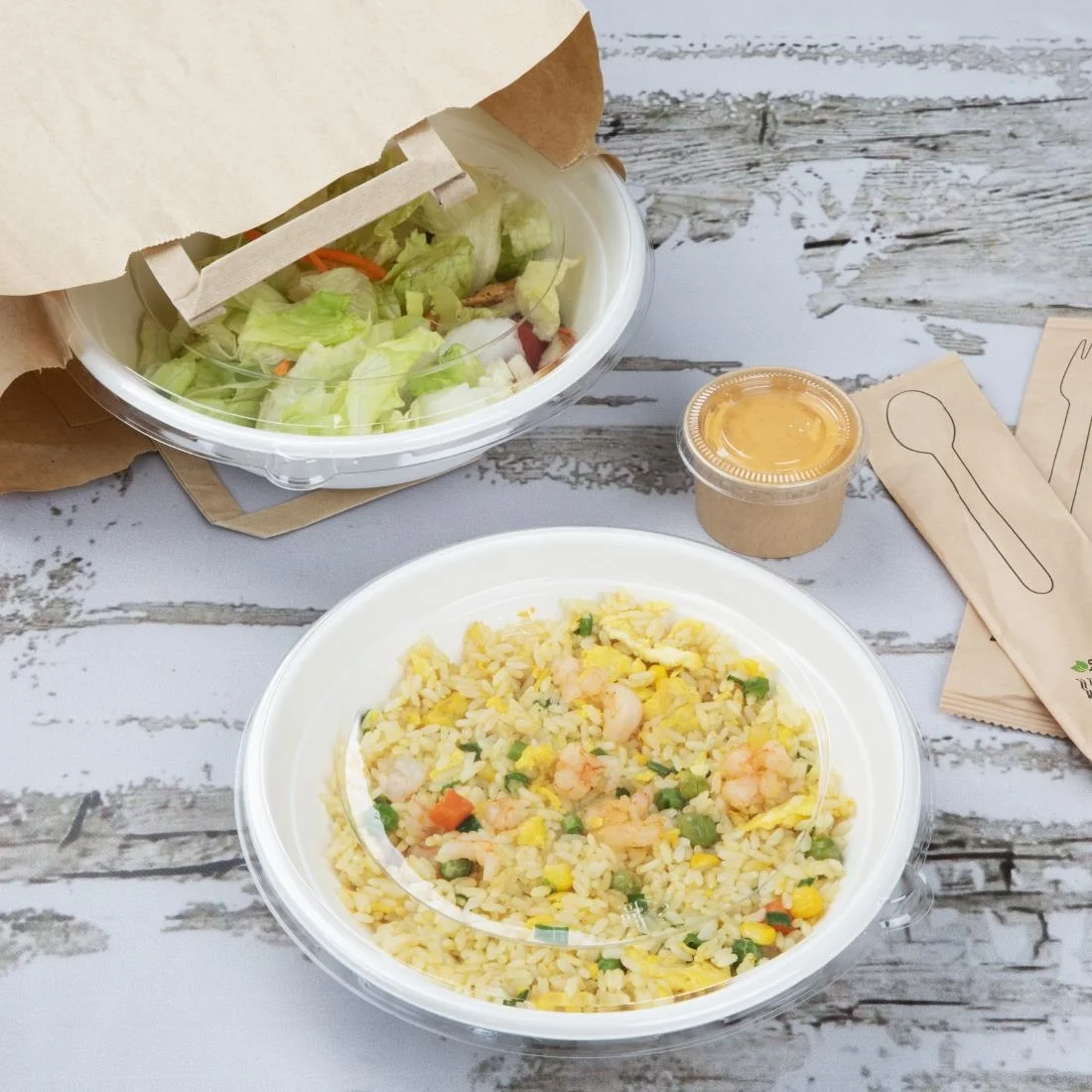Fiesta Compostable Bagasse Poke Bowl Bases 32oz (50 Pack) - Image 6