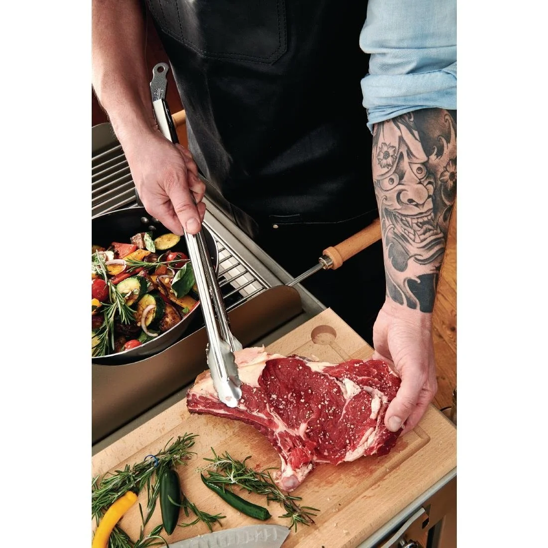 De Buyer Stainless Steel Utility Tongs 400mm - Image 2