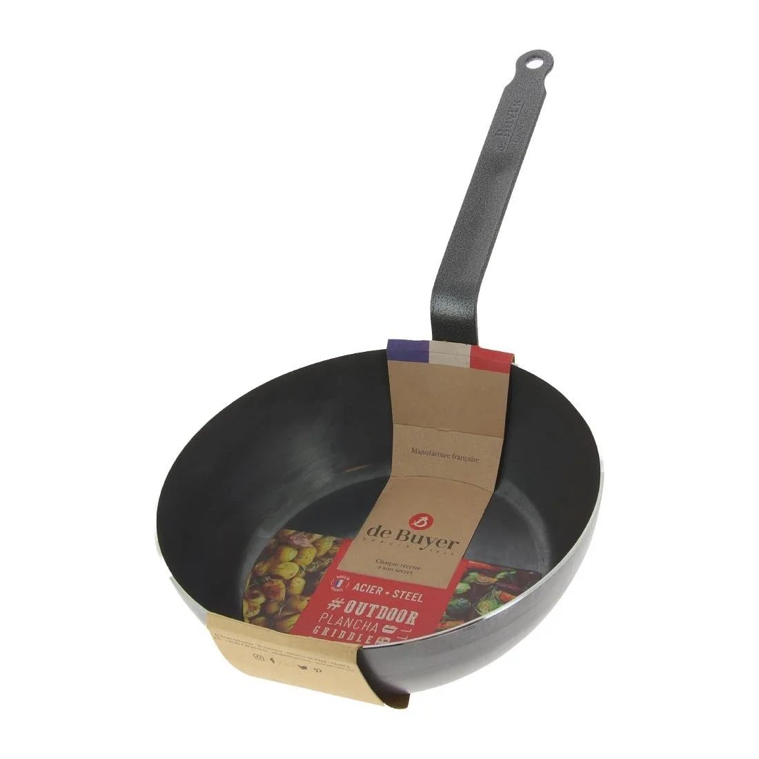 De Buyer Blue Carbon Steel Deep Round Pan 24cm - Image 2