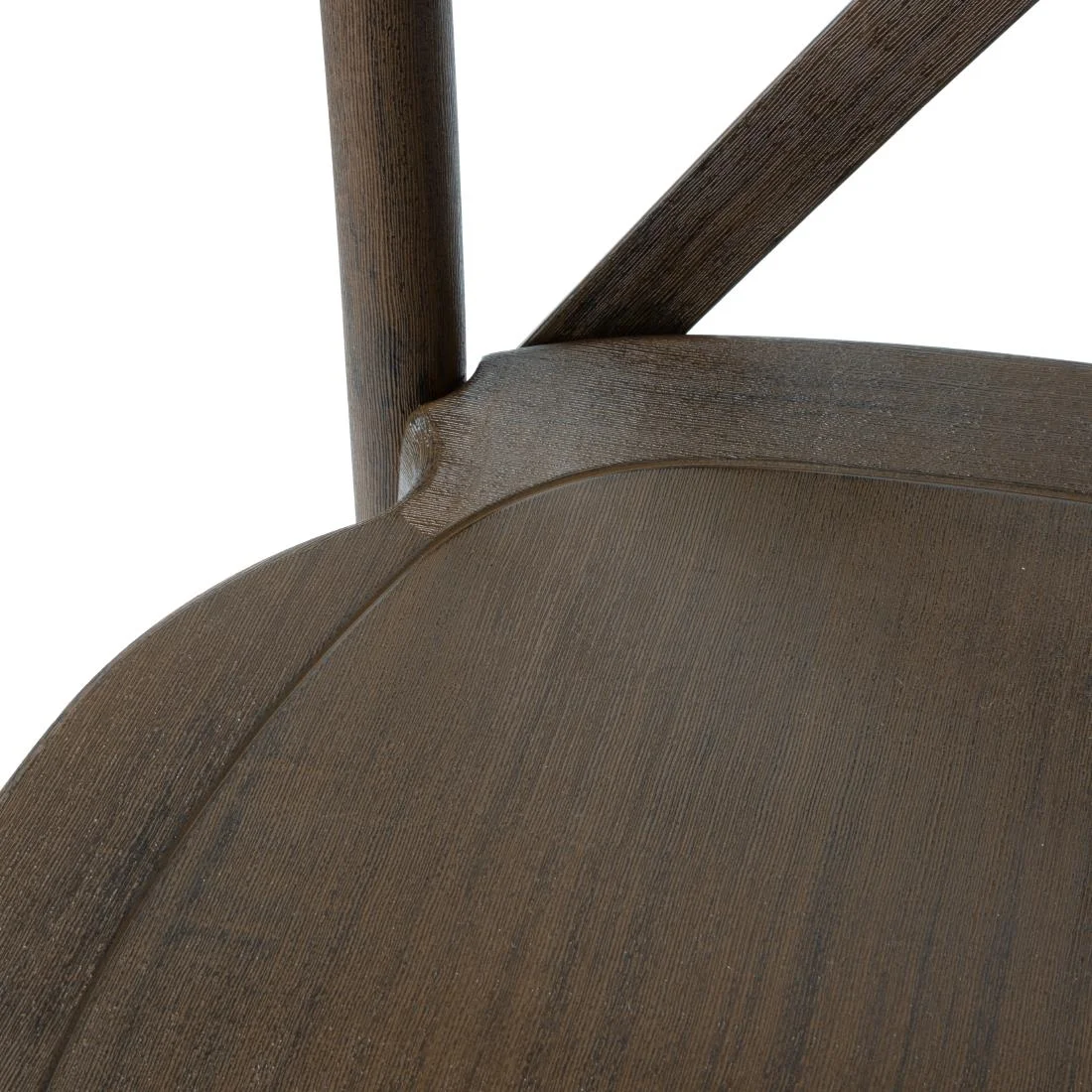 Bolero Manhattan Cross-Back Resin Chairs Dark Wood Effect (4 Pack) - Image 4