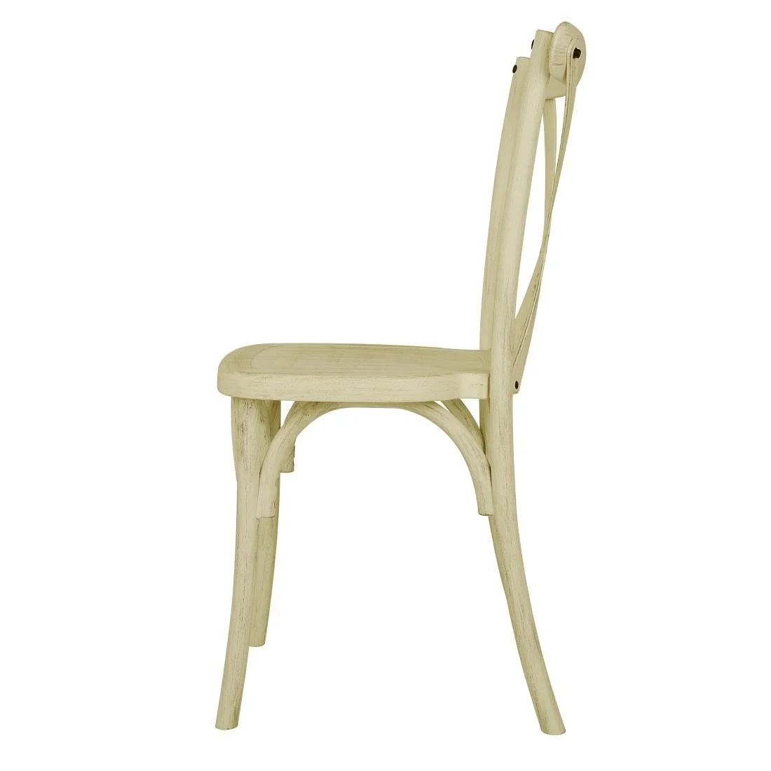 Bolero Manhattan Cross-Back Resin Chairs Natural (4 Pack) - Image 2