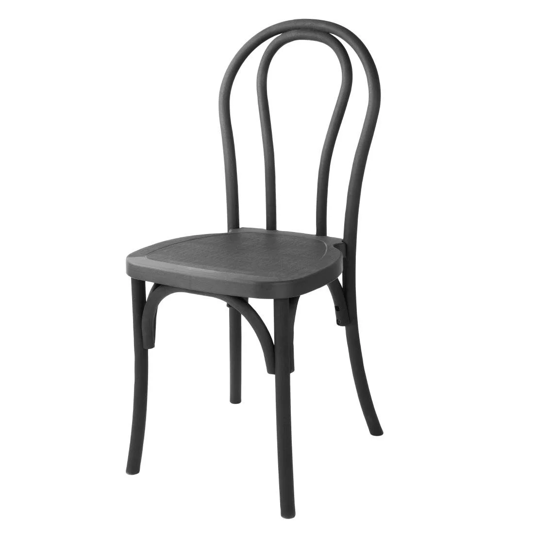 Bolero Soho Bentwood Style Resin Chairs Black (4 Pack)