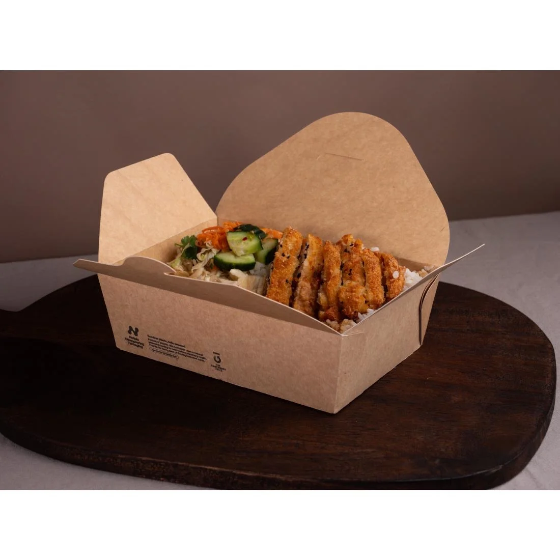 Notpla Large Takeaway Boxes 1750ml - Kraft (220 Pack) - Image 2