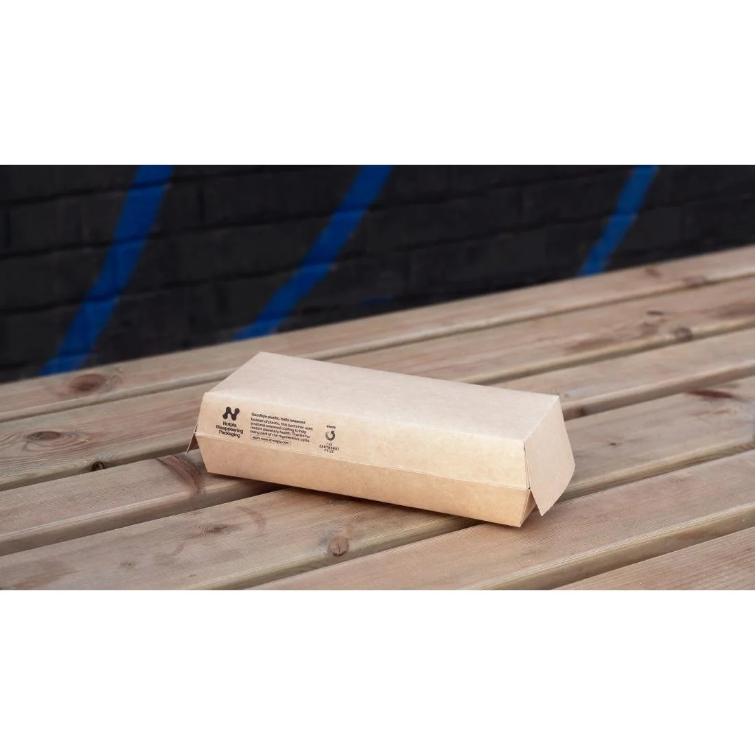 Notpla 8"x3" Clamshell Hot Dog Boxes - Kraft (250 Pack) - Image 3