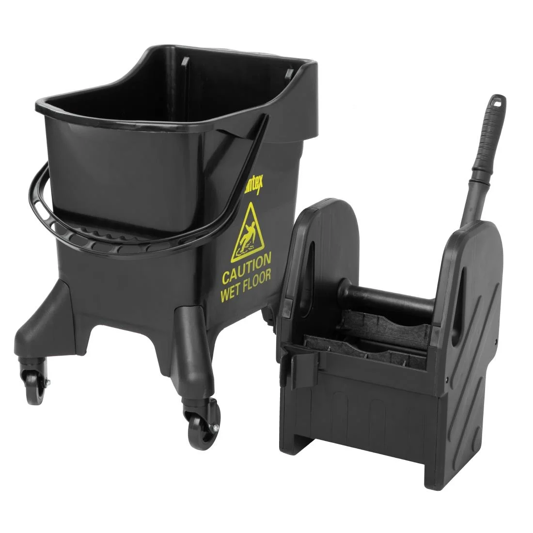 Jantex 20Ltr Tall Mop Bucket and Wringer Yellow Print - Image 4