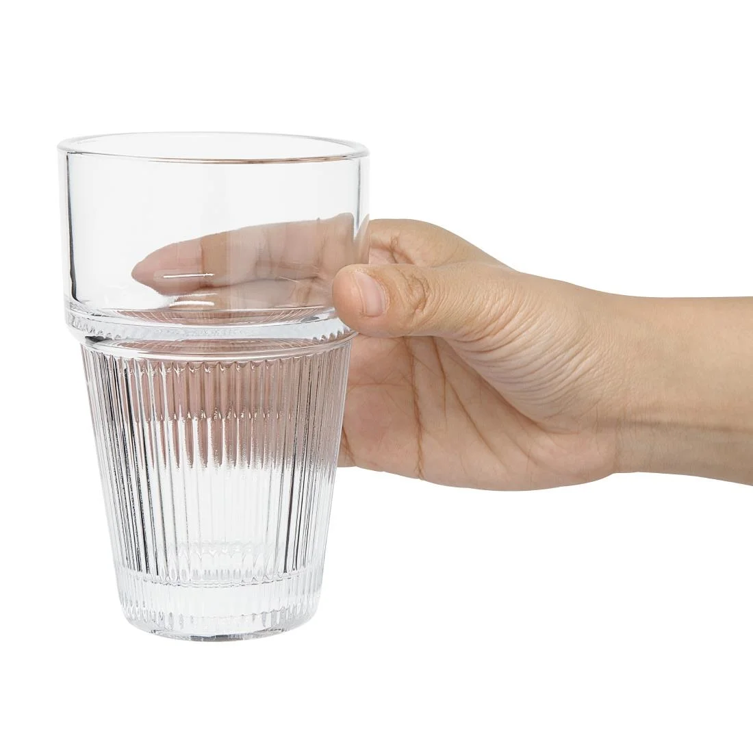 Olympia Ridged Stacking Tumblers 300ml (6 pack) - Image 4