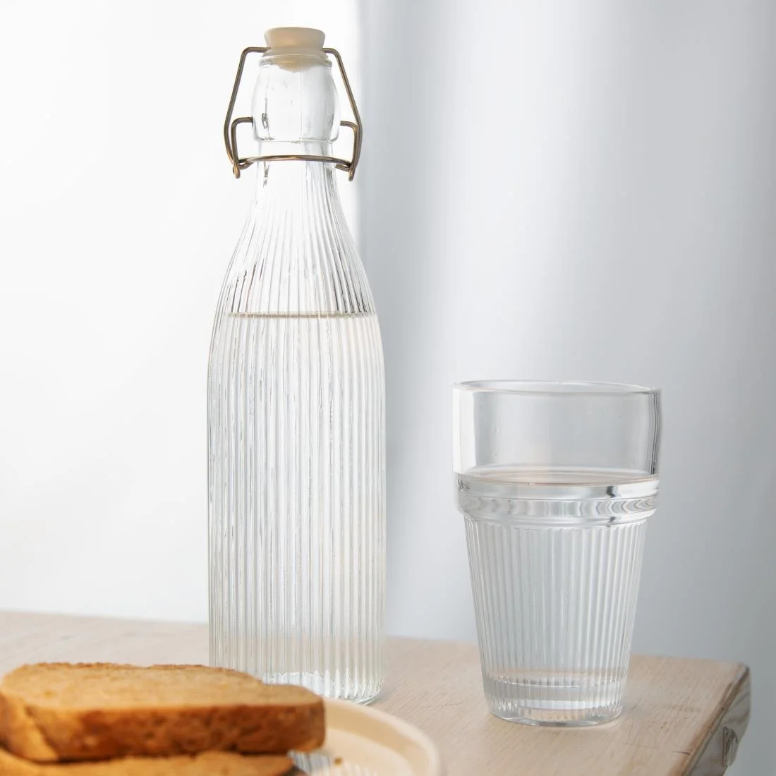 Olympia Ridged Stacking Tumblers 300ml (6 pack) - Image 5