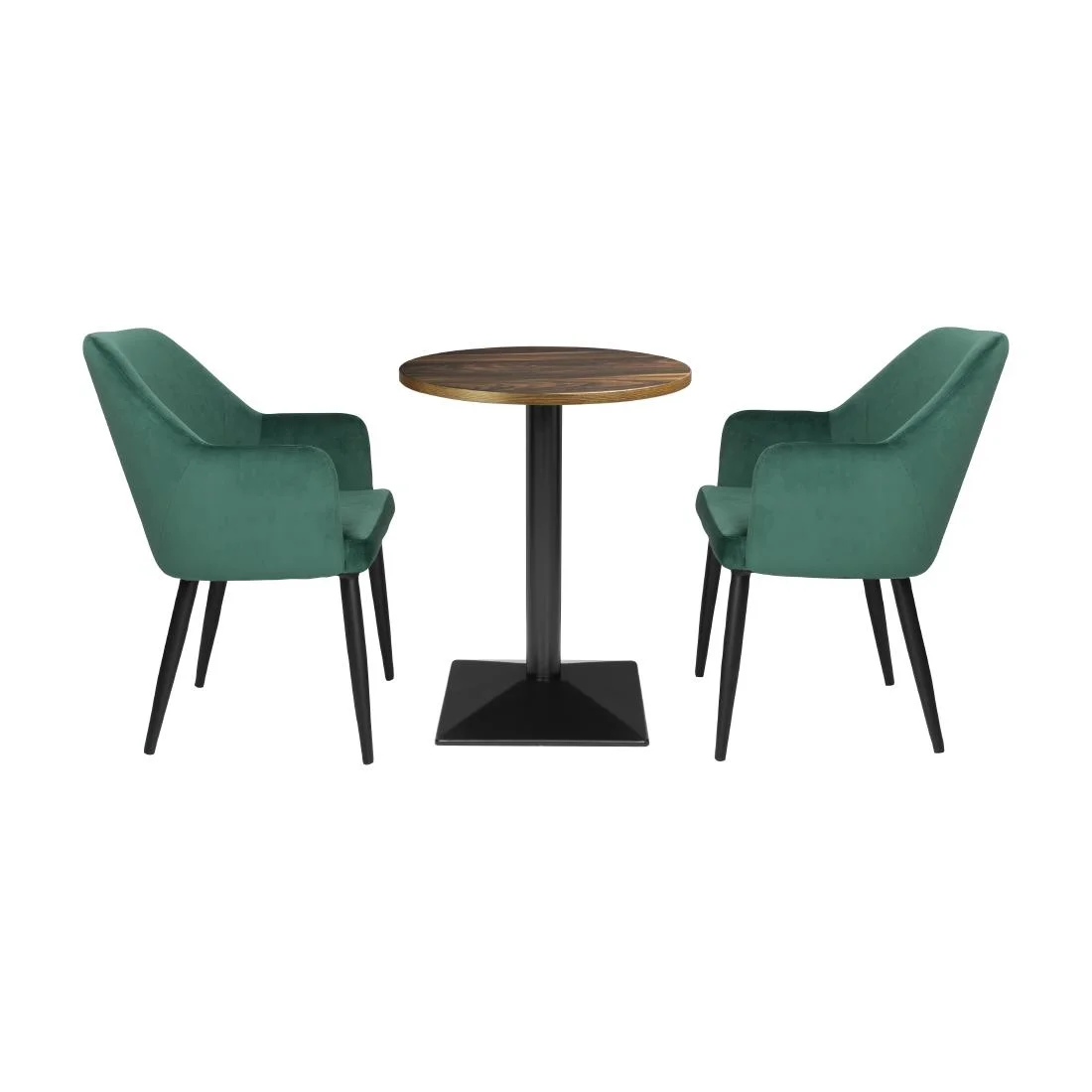 Bolero Complete Table Round Dark Wood Effect 600mm - Image 5