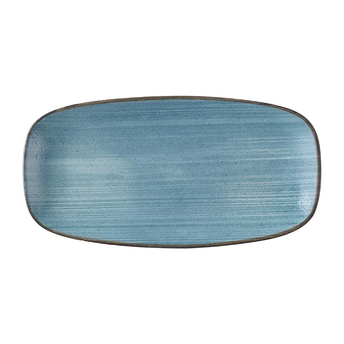 Churchill Stonecast Raw Teal Chefs Oblong Plates 280 x 152mm (12 Pack) - Image 1