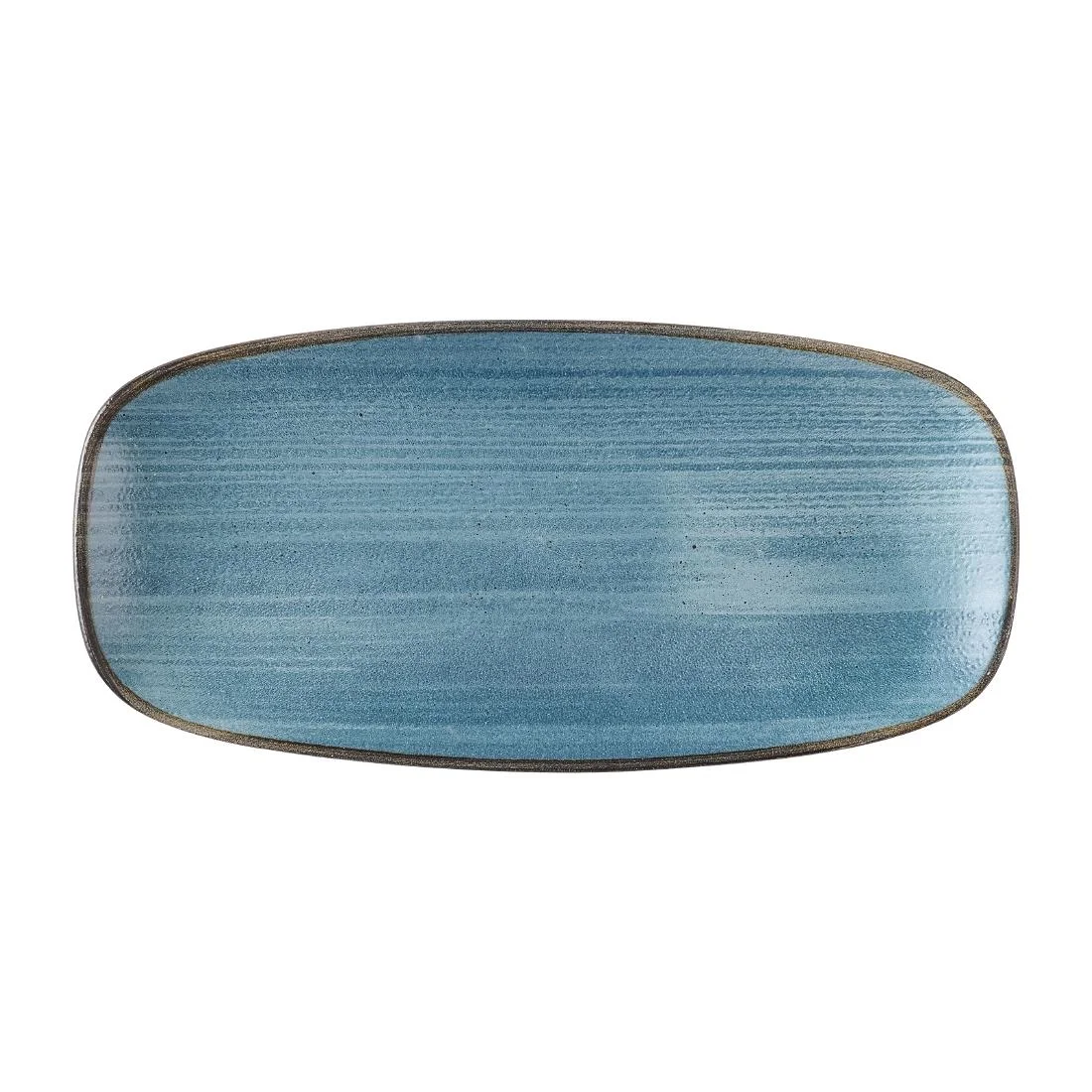 Churchill Stonecast Raw Teal Chefs Oblong Plates 270 x 127mm (12 Pack)