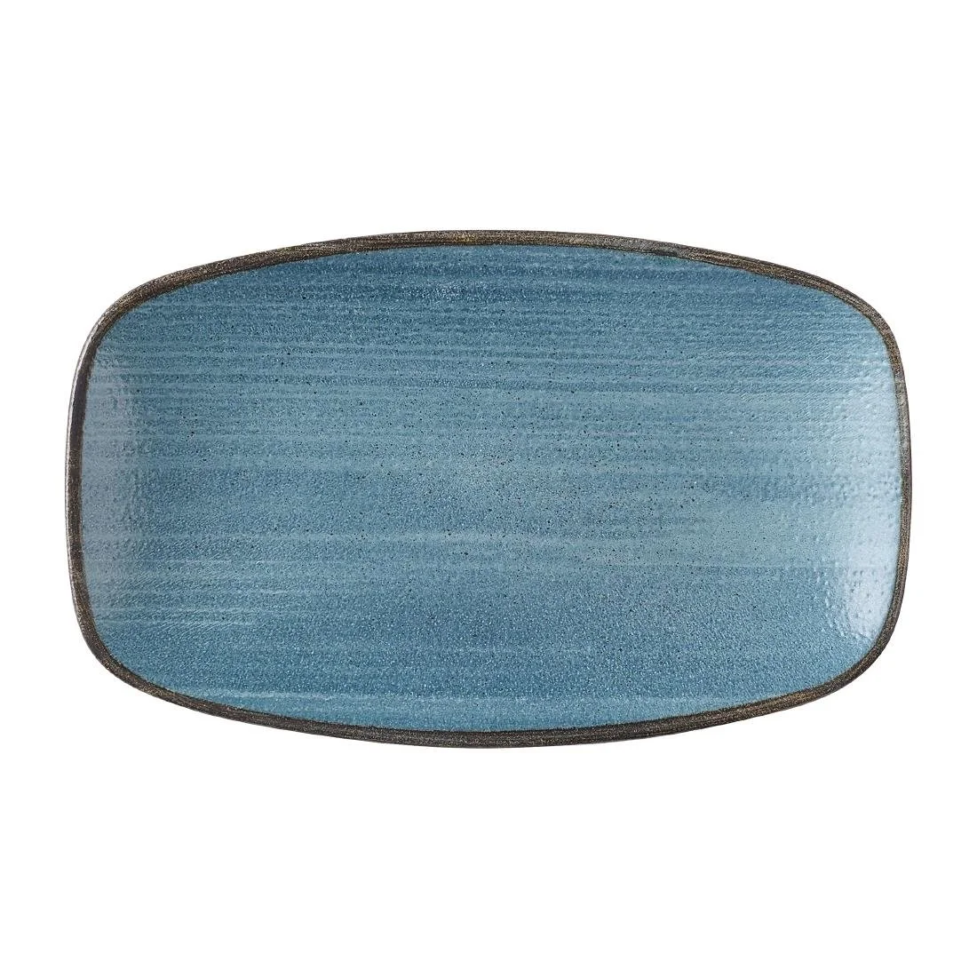 Churchill Stonecast Raw Teal Oblong Chefs Plates 180 x 101mm (12 Pack)