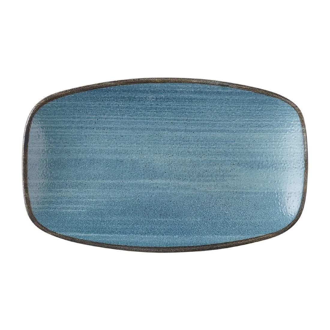 Churchill Stonecast Raw Teal Oblong Chefs Plates 180 x 101mm (12 Pack)