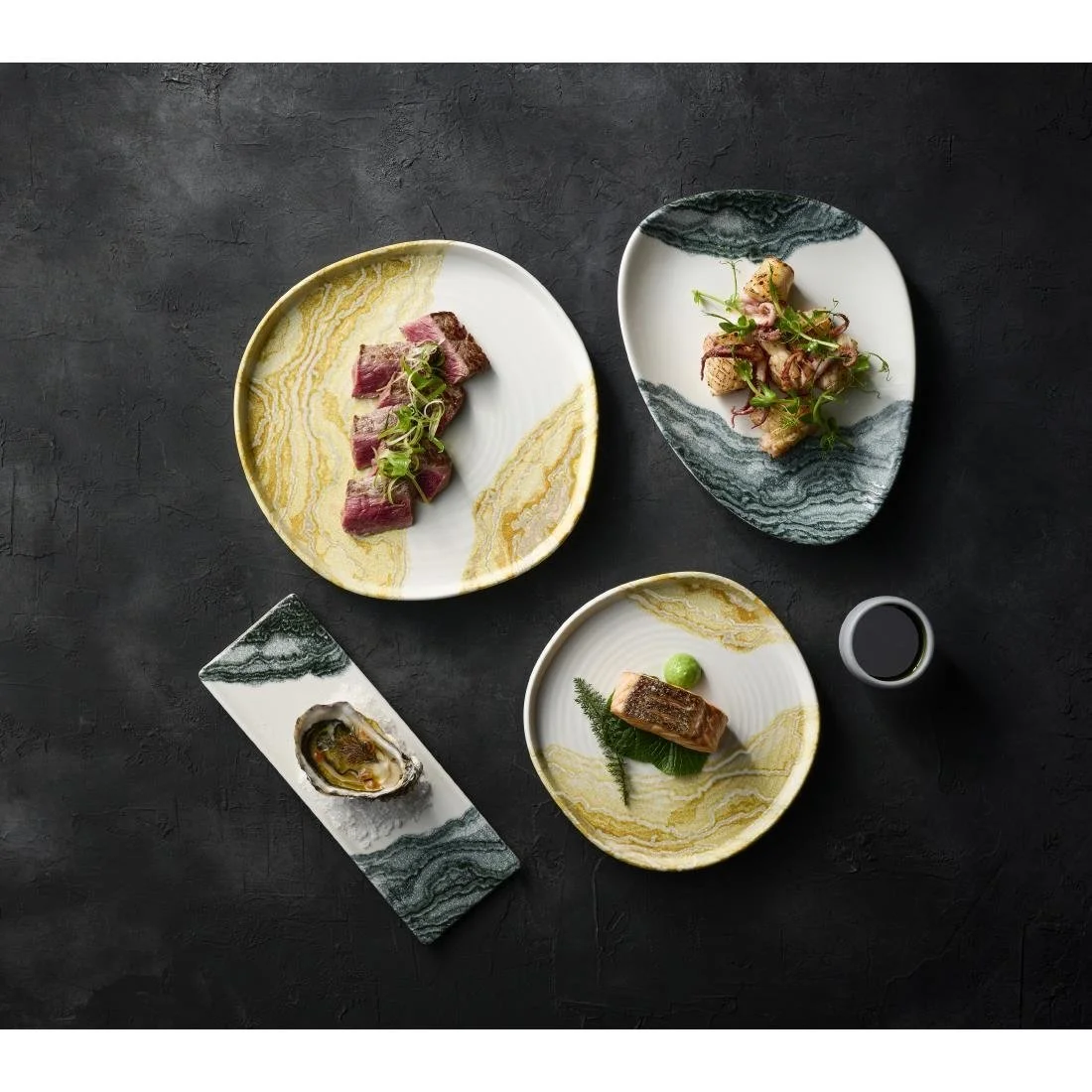 Churchill Tide Gold Organic Walled Plates 255mm (6 Pack) - Image 2