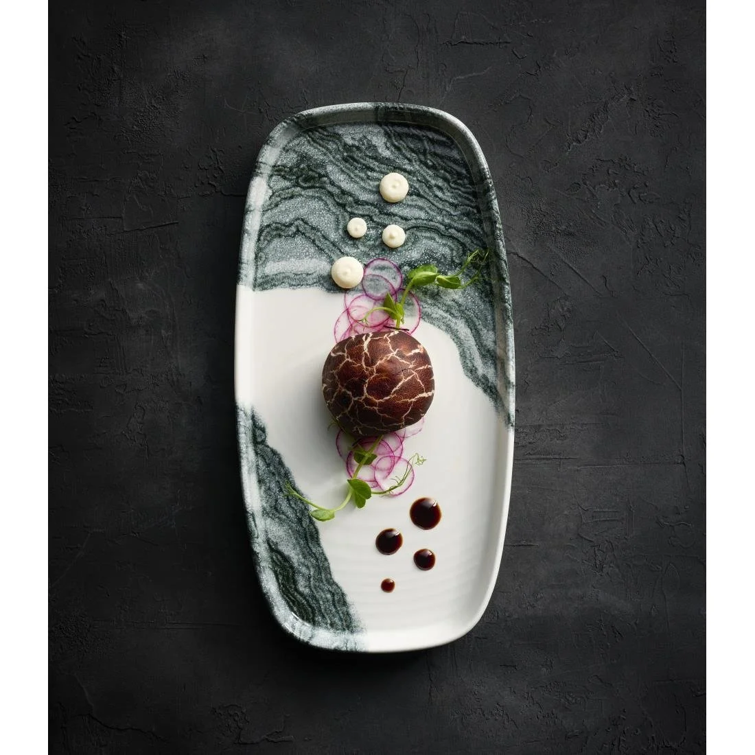 Churchill Tide Black Oblong Chefs Plates 280 x 127mm (6 Pack) - Image 3
