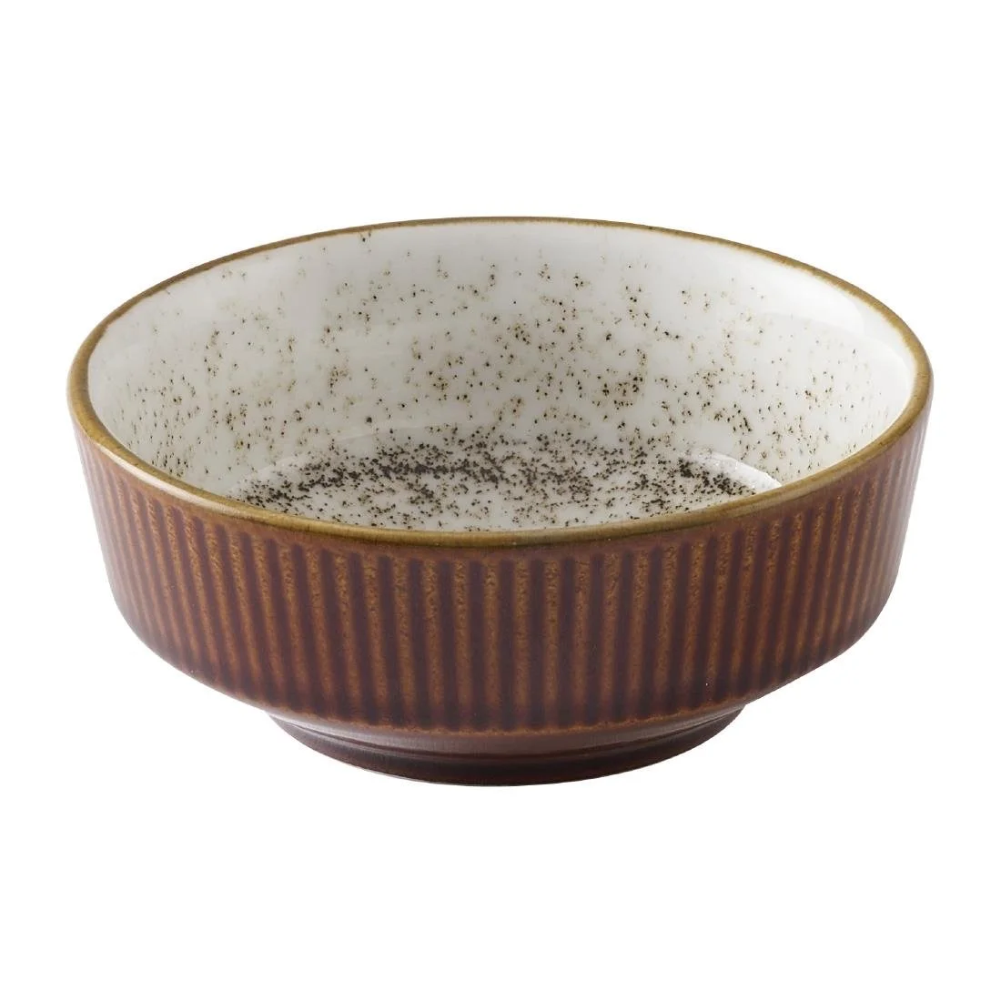 Churchill Nourish Cinnamon Brown Barley White Kochi Shallow Bowls 266ml (12 Pack) - Image 1