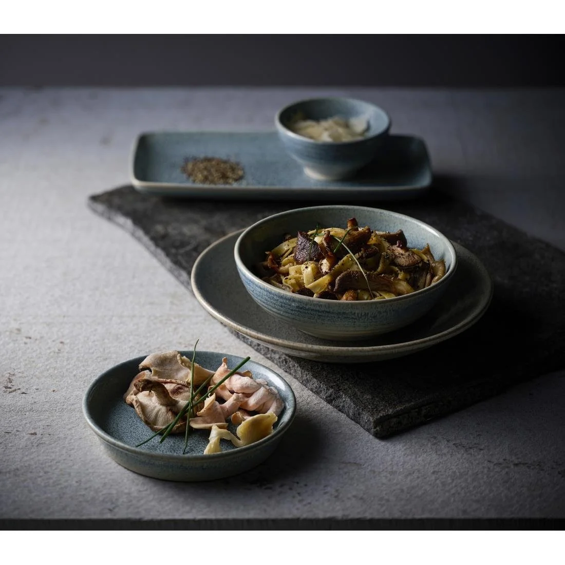 Dudson Evo Azure Rectangular Platters Blue 254x101mm (6 Pack) - Image 3