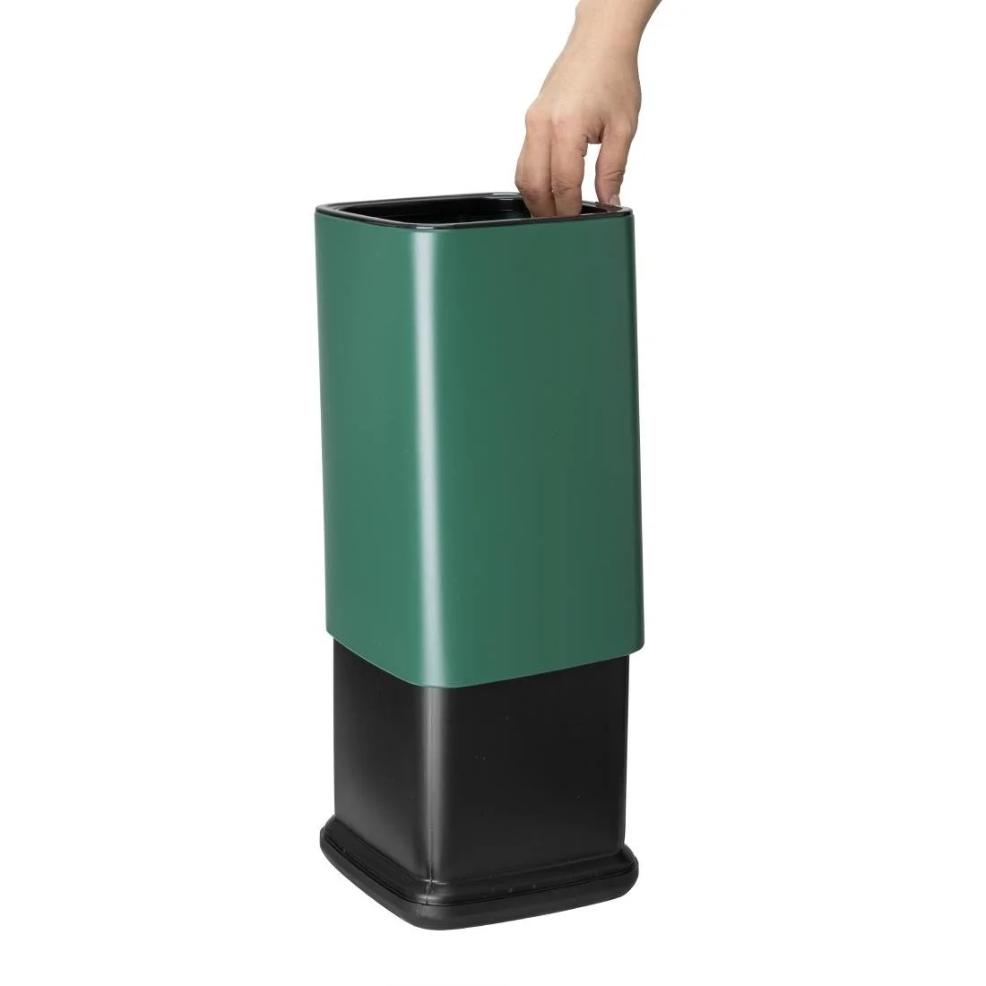 Bolero Square Waste Bin Green 7Ltr - Image 3