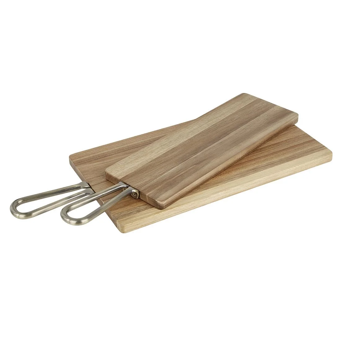 Olympia Rectangular Paddle Board Acacia Wood Metal Handles 615x260x20mm - Image 5