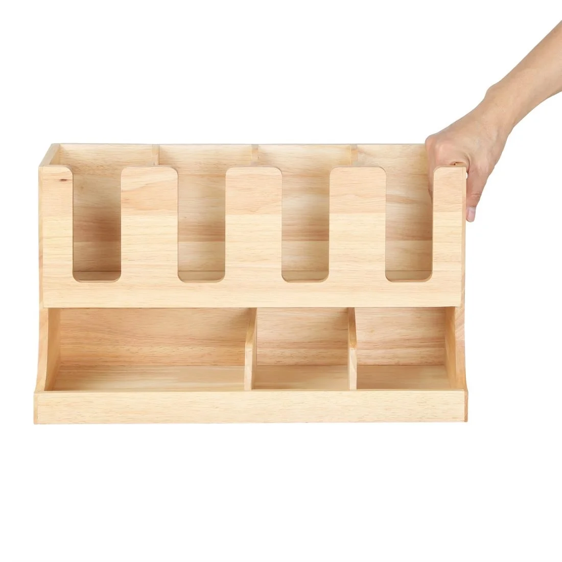 Olympia Cup and Condiment Station Hevea Wood 450x120x240mm - Image 3
