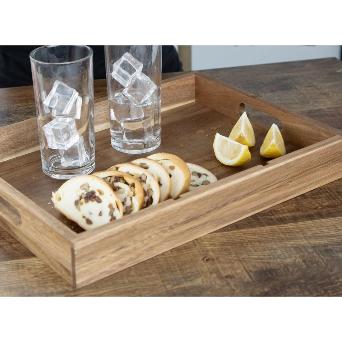 Olympia 3 Section Cutlery Tray Acacia Wood - Image 6