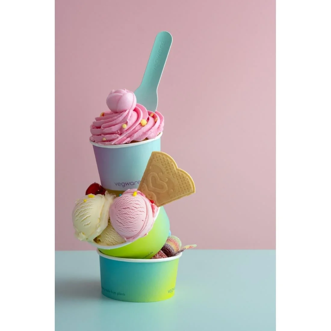 Vegware Double Scoop Ice Cream Pot Tutti Frutti 6oz (1000 Pack) - Image 2