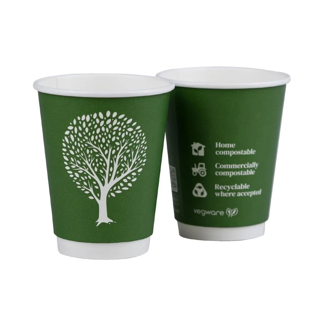 Vegware Green Tree Double Wall Hot Cups 8oz 79-Series (500 Pack) - Image 3