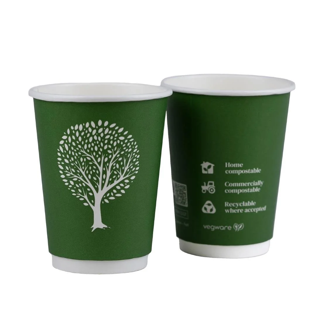 Vegware Green Tree Double Wall Hot Cups 12oz 89-Series (500 Pack) - Image 3