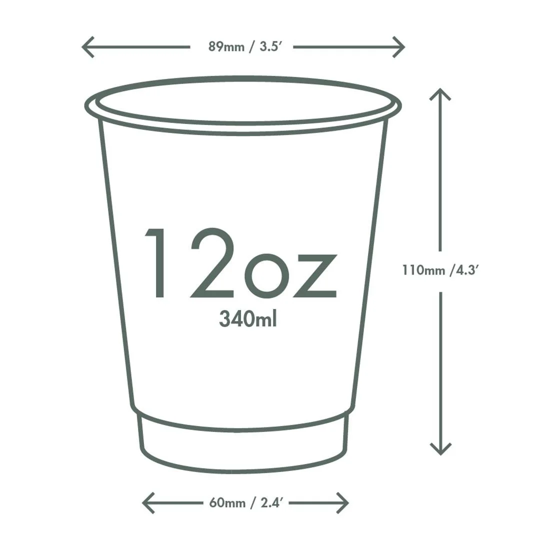 Vegware Green Tree Double Wall Hot Cups 12oz 89-Series (500 Pack) - Image 5