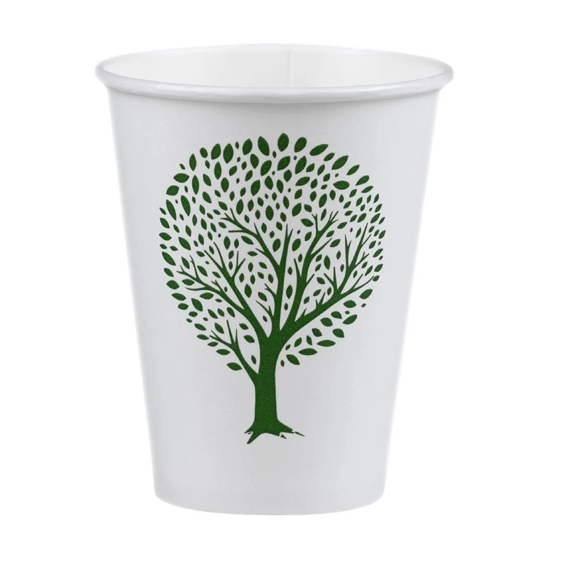 Vegware Green Tree White Hot Cups 8oz 79-Series (1000 Pack)