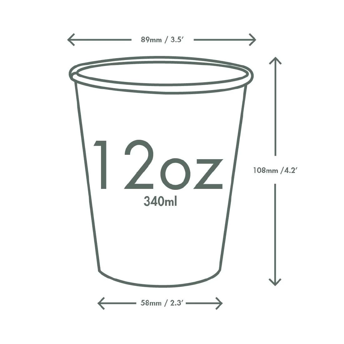 Vegware Green Tree White Hot Cups 12oz 89-Series (1000 Pack) - Image 3